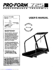 Proform 725 Tl Low Profile Treadmill User Manual - everskills